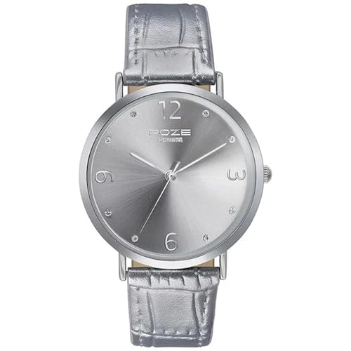 Image of Sonata Poze Quartz Analog Silver Dial Leather Strap Watch for Women