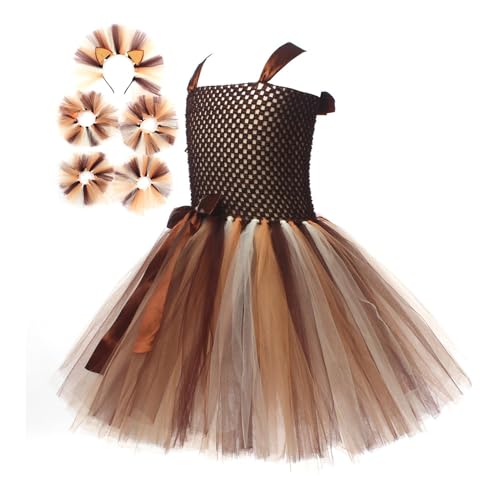 Vestido de baile para niños - disfraz de león para niños, vestido de concurso de disfraces para animales | Rendimiento para el rendimiento de animales animales, vestidos enmascarados con hombro