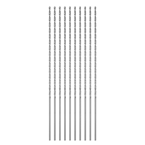 QUARKZMAN 10 Stk Extra Lange Spiralbohrer 1.5mm HSS Bohrspitze mit Schnellstahl Gerade Schaft Bohrkronen 120mm Länge für Metall Holzwork Plastik Alulegierung