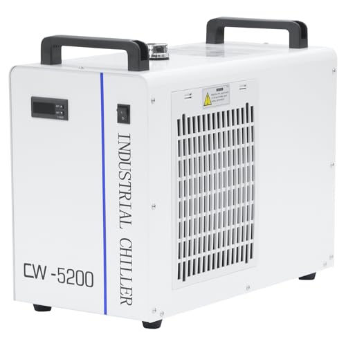 PEIXU Enfriador de Agua Refrigerado Industrial CW-5200DG Enfriador de Agua Industrial Water Chiller Water Cooling Machine para Máquinas de Grabado Corte Láser Tanque de Enfriamiento de 6L