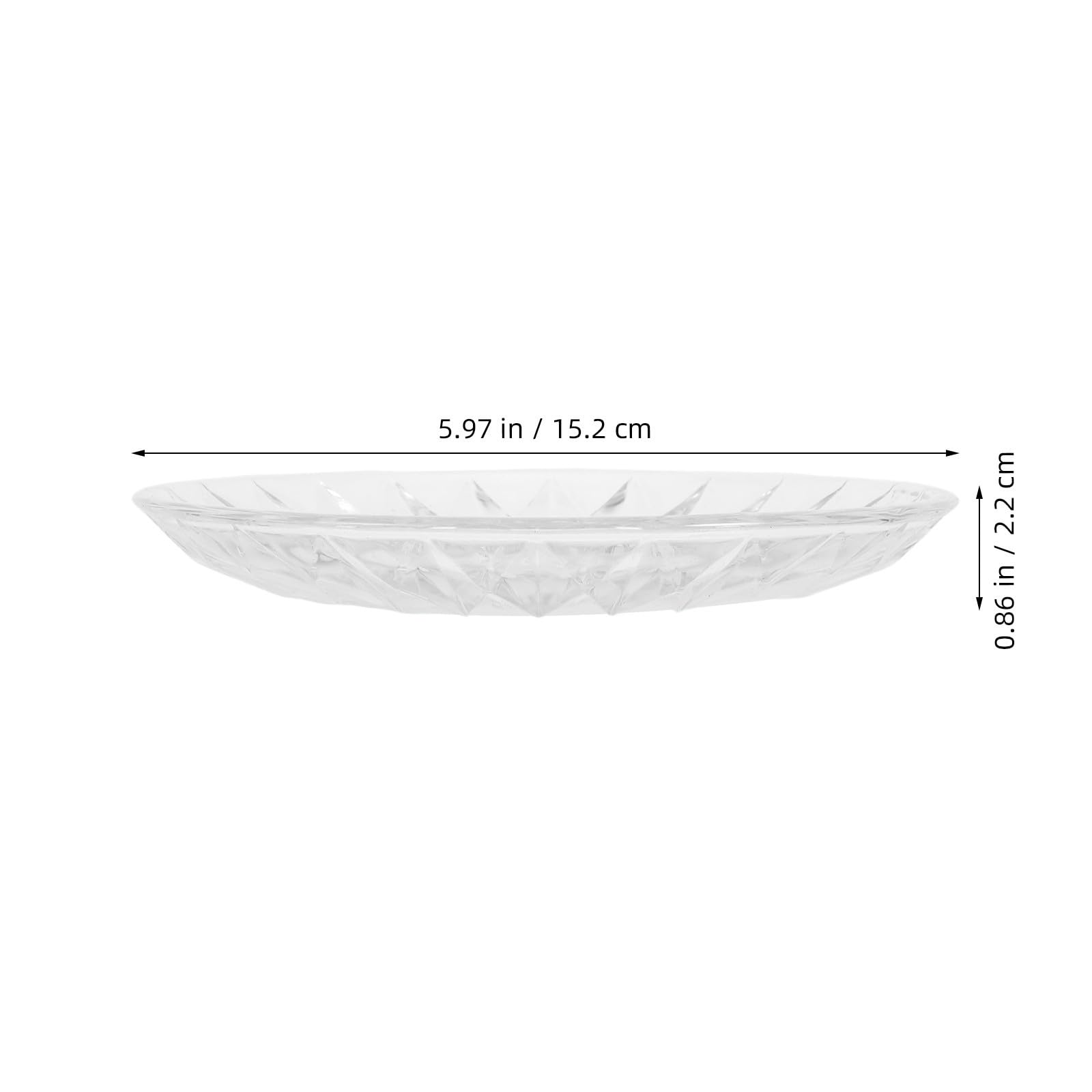 6 Stück Elegante Dessertteller aus Glas mit Diamantmuster Rutschfest für Obst und Nüsse im Haushalt im Sommer Wiederverwendbar
