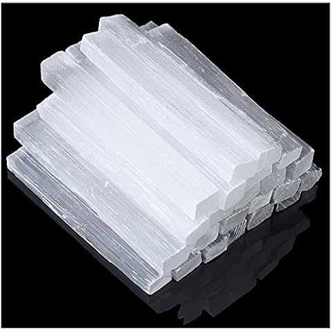 XIANNVXI 4 Inches Selenite Sticks 12PC Large Selenite Crystal Wands White Raw Rough Crystals Bulk for Healing Reiki Metaphysical Energy Drawing Protection Wiccan Altar Supplies Cover