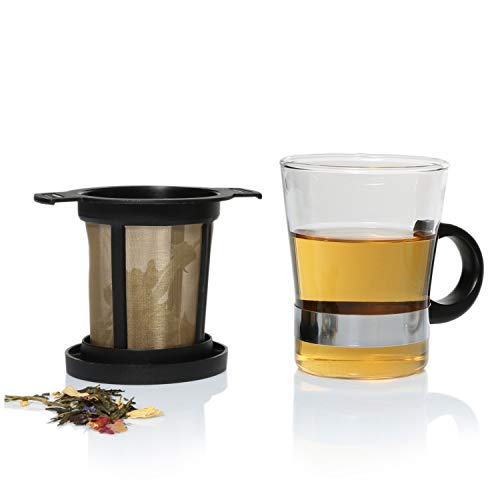 Finum Tea Glass System, Black, 5 Oz #TOP1