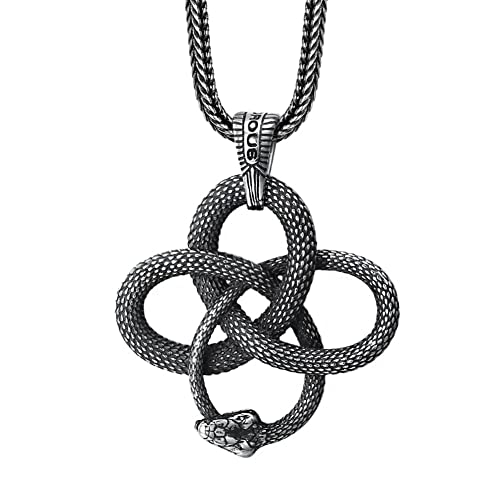 Pendentif Ouroboros serpent argent anti-noircissement pour en finir avec les faux bijoux
