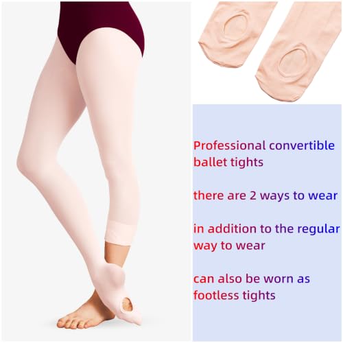 Image of DIPUG Girls Ballet Tights Convertible Dance Tights for Toddler