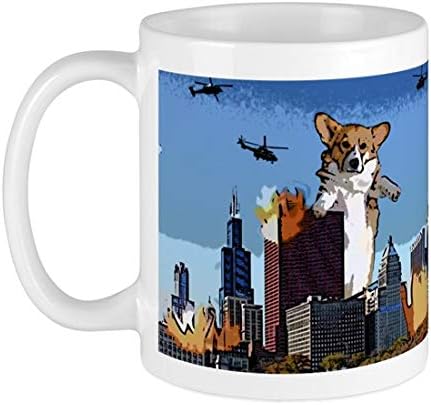 Corgi Zilla No One Is Safe Funny Dog Coffee Mug 11oz Cup Gifts for Her Birthday Christmas Holiday Valentine's Day Anniversary Mother's Day Father's Day