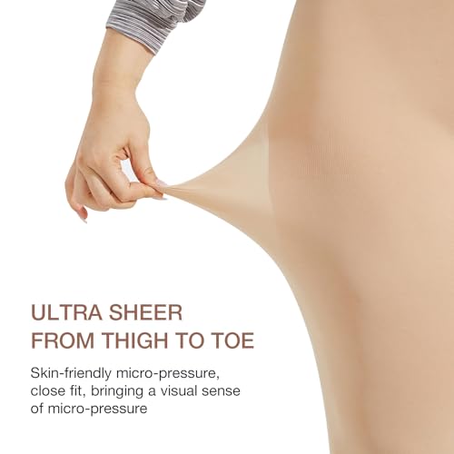 Women's Plus Size Pantyhose Sheer Stocking Control Top Tights High Waist Ultra-Soft Panty Hose, 1/2 Pairs2