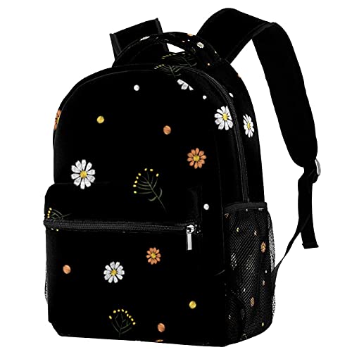 Sac à dos voyage floral noir pour sorties scolaires et week-ends