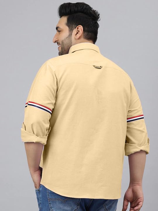 Image of Plus line Men Plus Size Stylish Solid Casual Shirts