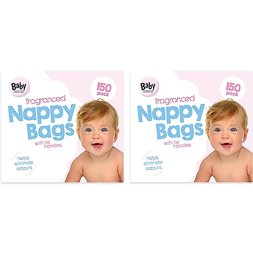 Baby 𝐍𝐚𝐩𝐩𝐲 𝐁𝐚𝐠𝐬 𝐒𝐜𝐞𝐧𝐭𝐞𝐝 with Tie Handles Antibacterial Fragranced 𝐍𝐚𝐩𝐩𝐲 𝐒𝐚𝐜𝐤𝐬 Scented, 300 count (Pack of 1) - Image 2