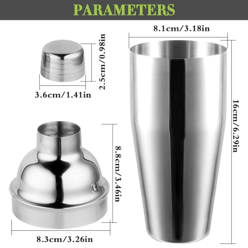 NewGF Cocktail Shaker,Drink Mixer with Built-in Strainer for Mixing Drinks Margaritas,Beginner Friendly Stainless Steel Mixer Bar Utensil Tool - 2