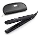 FARI Travel Mini Hair Flat Iron 1/2 Inch Ceramic Tourmaline Hair Straightener with Travel Bag Dual Voltage Travel Iron For Worldwide Use Temp 400F (Black)