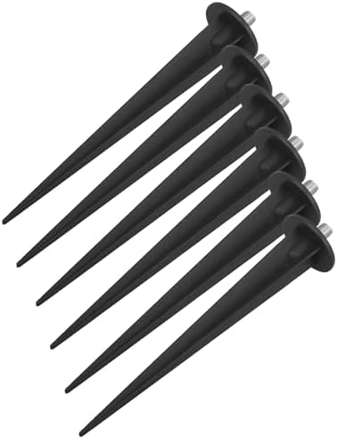 Zerodeko Estacas de Aluminio para Lámparas de Jardín, 6 Unidades, Accesorio Metálico Resistente para Luces Exteriores y Paisajismo, Compatibles Iluminación de Césped y Terraza, Uso