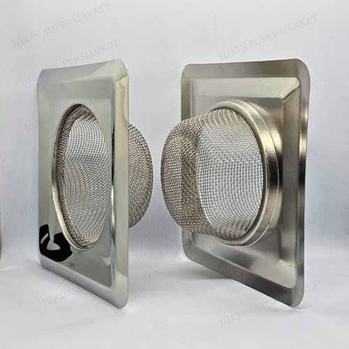 Image of Square Stainless Steel Kitchen Strainer 11 CM Sink Jali, Drain Filter, Anti Clogging Mesh Hair Catcher Drain Cover (ONLY for Square Sink) (New VER 2.0)