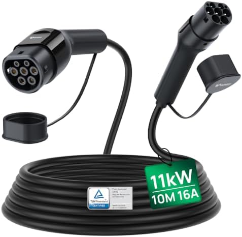 GONEO Typ 2 Ladekabel 11kW 10M 16A Ladekabel Elektroauto 3 Phasig Mode 3 für E Auto EV/PHEV CSS2 mit Tragetasche