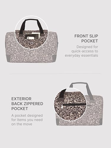 Image of ZOUK Collapsible Duffle Bag for Men and Women | Lightweight Foldable Travel Duffel Bag | Vegan Leather & Handcrafted Fabric | Water-Resistant Lining | 33L Weekend & Short Trip Bag | Flomotif