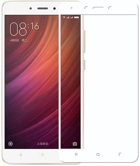 MUNDDY Protector de Pantalla Completa para XIAOMI Redmi Note 4X de Dureza de 9H sin Burbujas .Full Cover XIAOMI Redmi Note 4X Cristal Vidrio Templado Completa con Bordes Redondeados (Blanco)