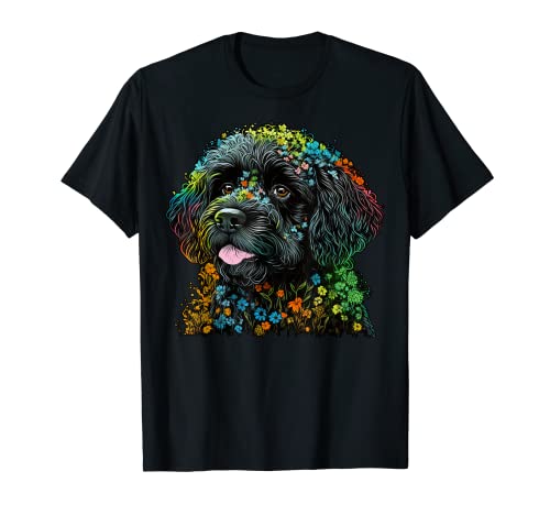 Lindo perro de agua portugués floral de verano Camiseta