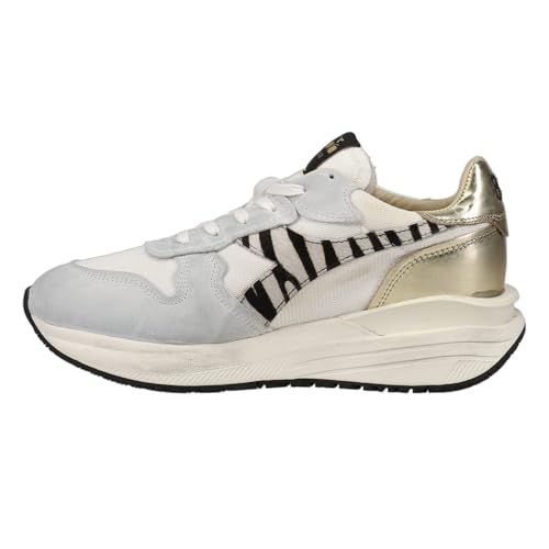 Diadora Womens Venus Circus Dirty Metallic Zebra Lace Up Sneakers Shoes Casual - White3
