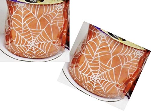 Cinta Halloween Telaraña Naranja Blanca 2.5" x 9 pies miniatura 2
