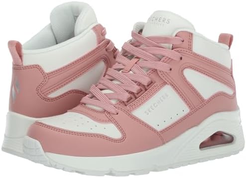 Skechers Women's UNO-HIGH Regards Sneaker, White/Pink, 5 | Image 6