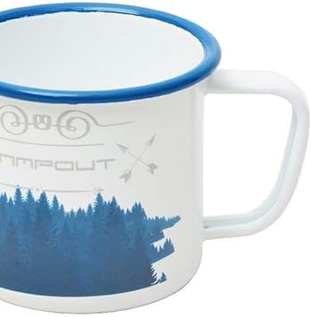 CAMPOUT Enamel Mug White Nature, Durable Camping Equipment, Camping Accessories, Outdoor Sports, Outdoor Sports, Hiking, Backpacking Travel
