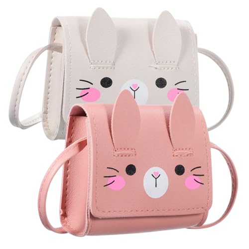 2Pcs Adorable Bunny Purse for Girls Cute Rabbit Crossbody Bag PU Material Large Capacity Teens and Little Girls Fashion Accessory