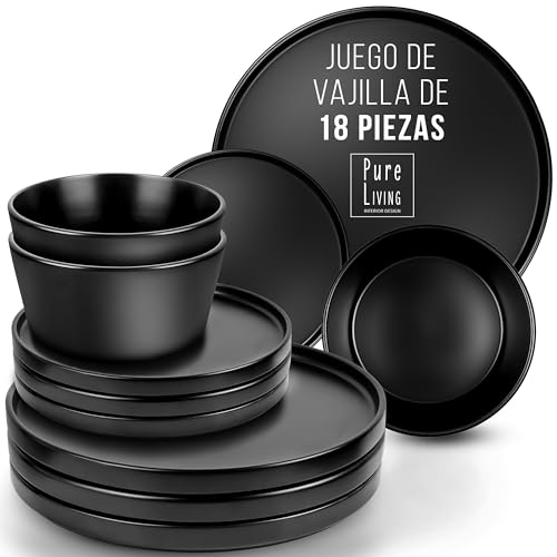 Vajilla Completa Piedra Negra 18 Piezas