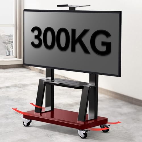 Soporte móvil para TV ajustable con doble estante miniatura 4