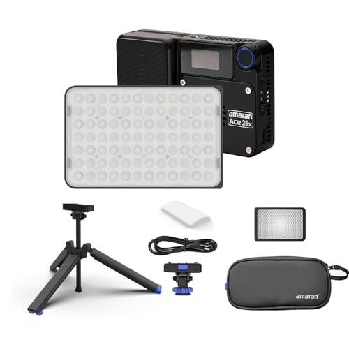 Amaran Ace 25x Lbg J LED LED rfICgAOrLOP[XtA25W oCJ[ 2700-6500K |PbgCg 4,500mAh obe[APD [dŏ[d\ATikTokANGC^[AOBep (`
