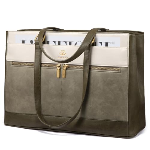 LOVEVOOK Bolso de mano para mujer, bolso de trabajo, bolso de profesor, bolso de la compra, bolso de piel sintética, maletín para mujer, bolso de mano para mujer, bolso de negocios para oficina