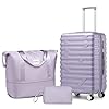 LARVENDER Luggage Sets 3 Piece, Hardside 20 Inch Carry on Luggage Airline Approved Suitcase Set with Spinner Wheels TSA Lock, Lightweight Rolling Suitcase for Men and Women, Lavender