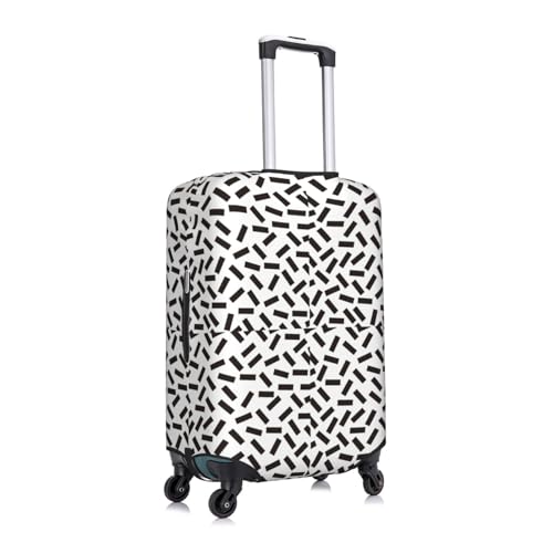 Black Rectangles Print Luggage Cover Washable Elasticated Suitcase Covers TSA Approved Stylish Dust and Scratch Resistant Case Protector for Kids and Adults3
