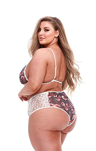 Baci - Grey Floral & Lace Bra Set Q