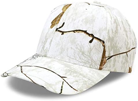 Hunting Baseball Hat - Official Licensed Realtree Camouflage Outdoor Sun Cap (4. Snow - Structured Cap, One)