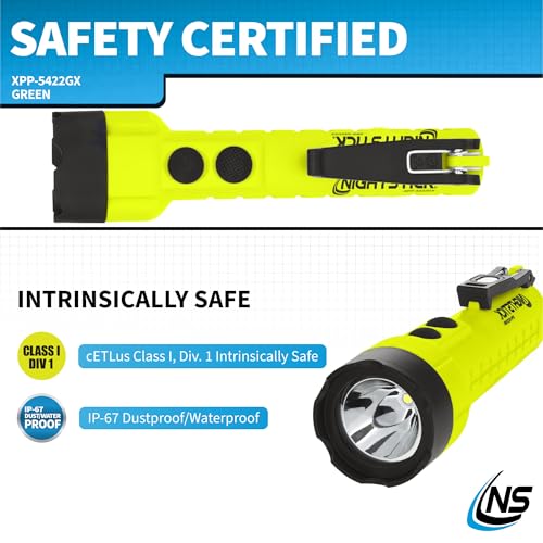 Image of Nightstick XPP-5422GX Intrinsically Safe Dual-Light Flashlight, LED Light Source, Green /Black