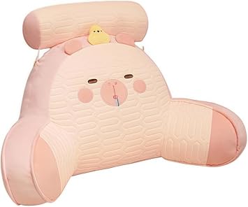 Reading Pillow Backrest Back Pillow for Sitting in Bed Detachable Neck Roll with Arms Reading Cushion Bed Rest Pillows Washable Cover for Watching TV Reading Gaming