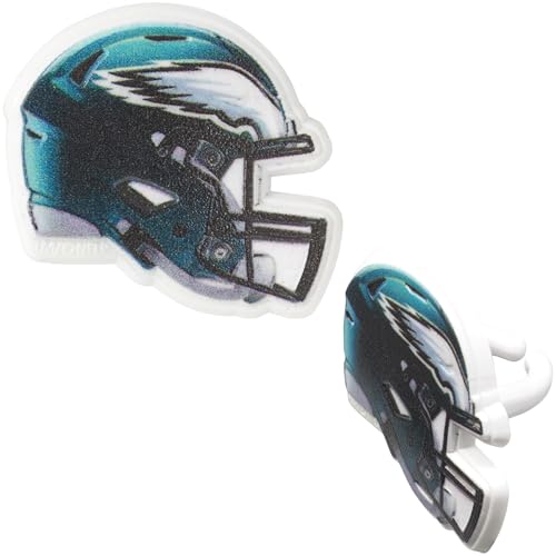 DecoPac NFL Philadelphia Eagles Helmet Rings, 24 Football Cupcake Decorations, Officially Licensed, Football Rings, Food Safe Cake Toppers – 24 Pack - Image 8