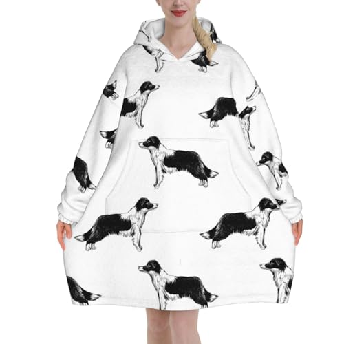 Sweat à capuche couverture Border Collies idéal pour vos soirées cocooning