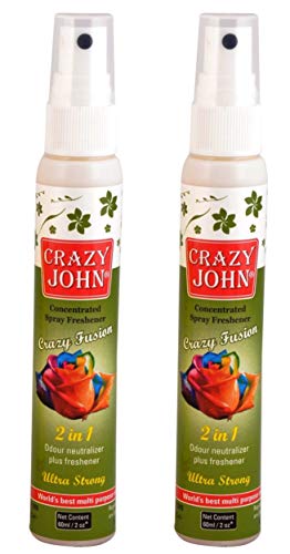 CRAZY JOHN Air Freshner Spray Combo Pack- 60Ml & 60Ml 2 Pc Combo (Crazy Fusion)