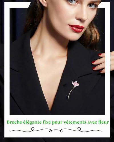 Wxinsheng Broche Decollete Femme,2 Pièces Broche de Floral,Broche Nénuphar,Fantaisie Femmes Mode Broche Rhinestone,Accessoire Mode Vintage pour Robe,Foulard ou Écharpe – vue 5