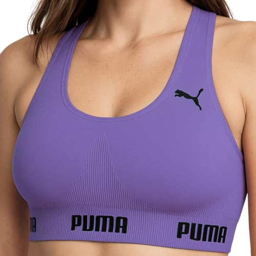 PUMA Top Feminino Esportivo Poliamida Academia Nadador Sem Bojo Original, Lavanda, P