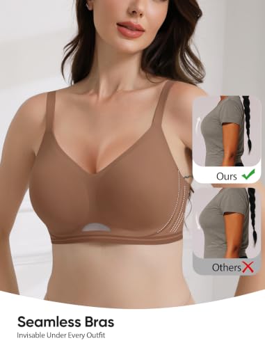Image of Wireless Bras for Women No Underwire Seamless Buttery Bralettes Smoothing Women's Bras Full Coverage Shapedly Bra