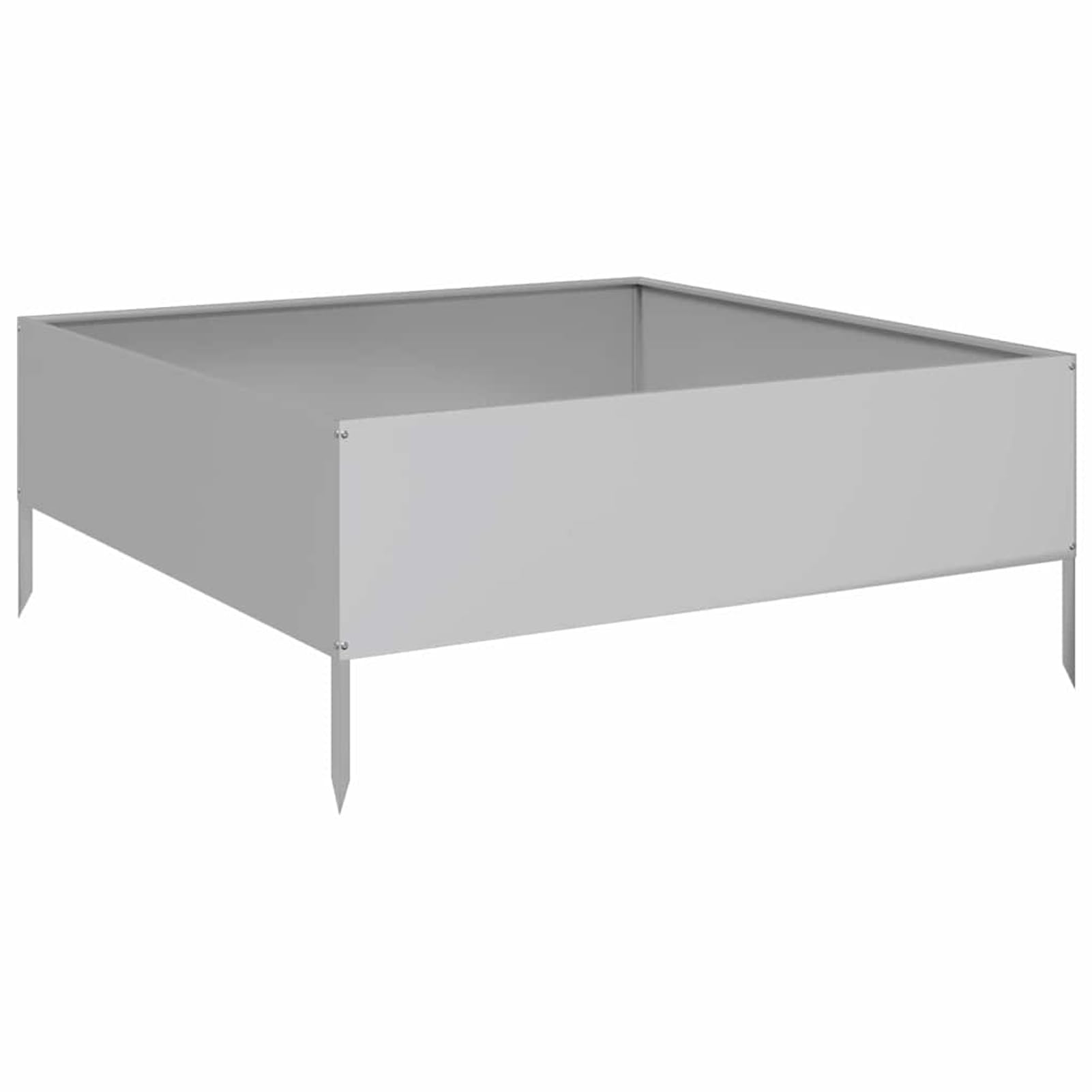 Gecheer Fioriera Rialzata, per orto e Giardino 100x100x25 cm in Acciaio zincato, con Fondo Aperto e Struttura Stabile for Principianti e Appassionati di Giardinaggio