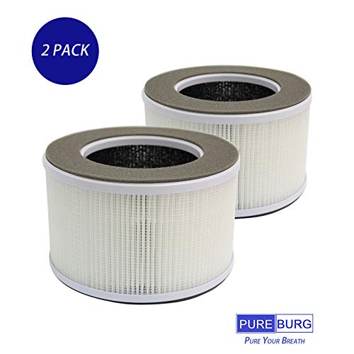 PUREBURG PB-P03F Replacement True HEPA Filters Compatible with Pro Breeze PB-P03 4-in-1 Air Purifier,2-Pack, H13 Activated Carbon 2-in-1