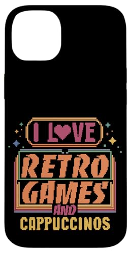 I Love Retro Games and Cappuccinos Q[}[R[q[ X}zP[X iPhone 14 Plus p