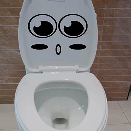 sundatebe Smiley Face Sticker for Toilet Bathroom Kitchen PVC 1 Colour One Size, Big Eyes, 10x25cm - Image 2