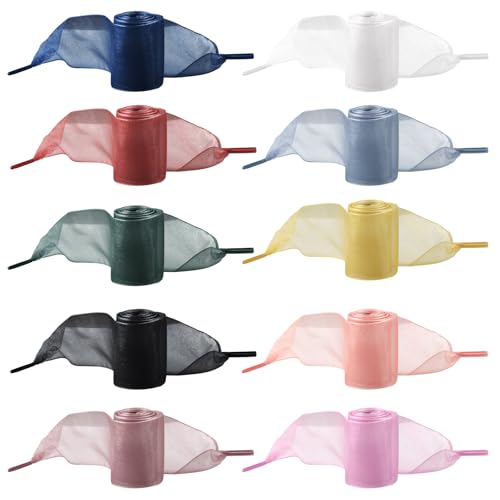 Zorfeter 10 Pairs Fashion Shoe Laces 4 CM Wide, Soft Silk Satin Shoelaces Colorful Shoestrings, Casual Flat Shoestrings for Women Girls/Lady Sneaker(10 Colors, 47.24β Length)