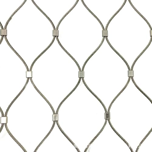 Rygcrud Flexible Stainless Steel Rope Netting, Cable Mesh - 10x10 cm Hole, Animal Balustrade Fence, Garden Wire Netting Barrier(Silver-2.5mm,2x10m)