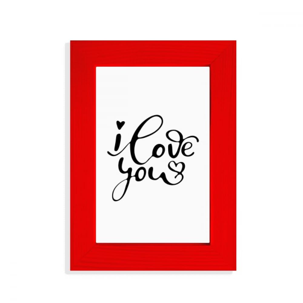 Cadre photo en cœur I Love You rouge décoration murale romantique chambre
